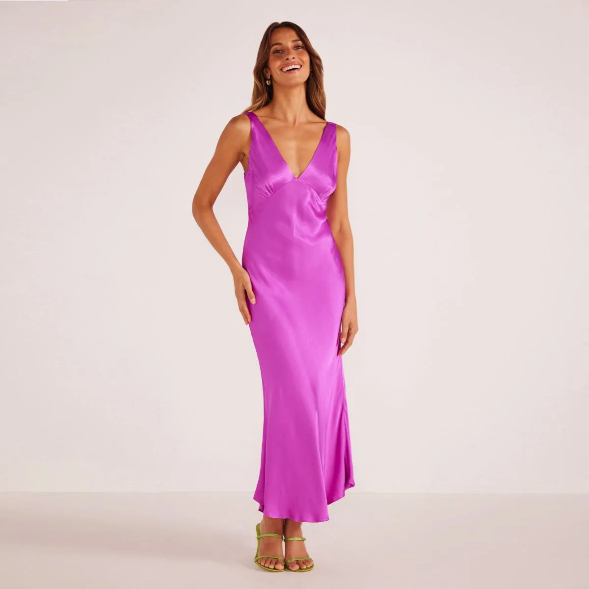 Gaia V Neck Slip Midi Dress
