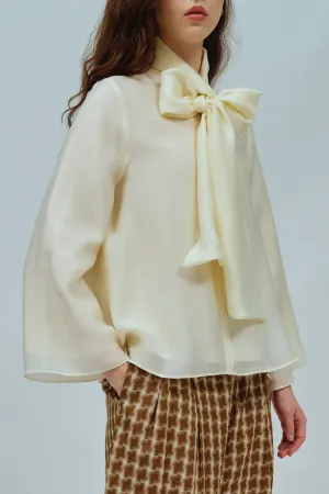 Gallery Bow Blouse in Ivory