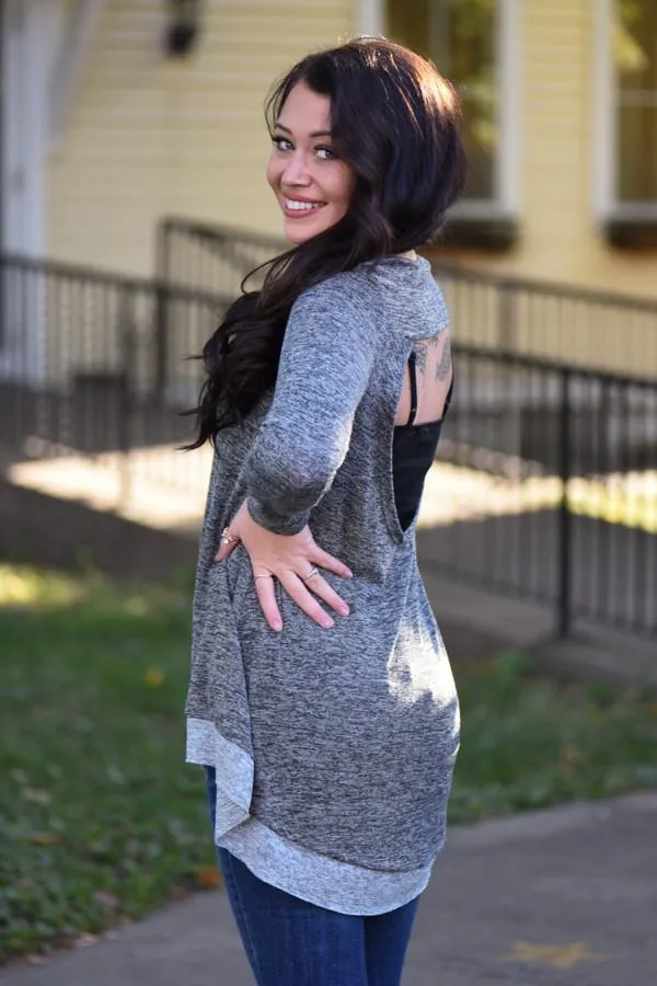 Grey Cut-Out Top