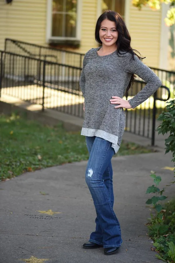 Grey Cut-Out Top