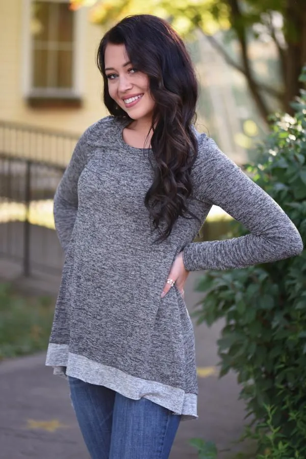 Grey Cut-Out Top