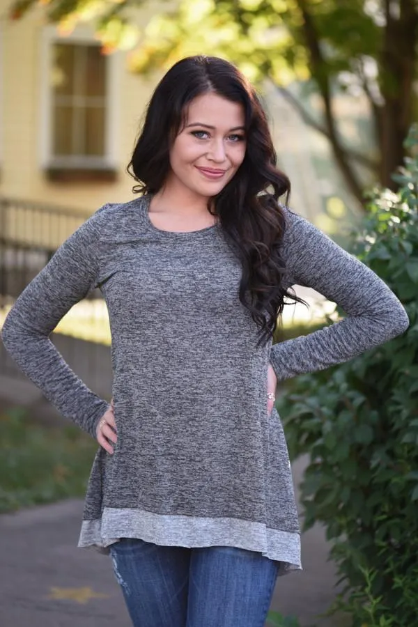 Grey Cut-Out Top