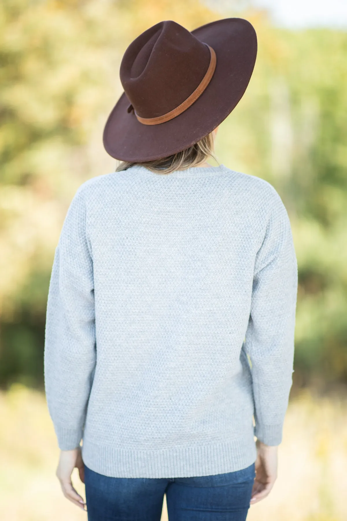 Grey Drop Shoulder Sweater