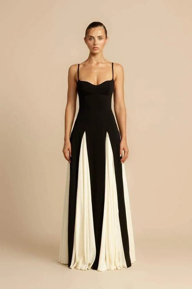 Griselda Color Block Maxi Slip Dress