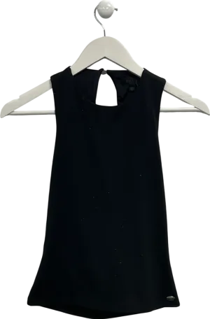 Guess Black Cut Out Back Top UK XS