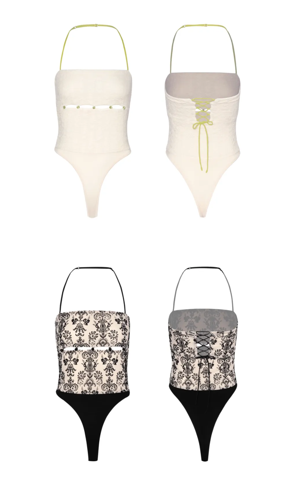 Halterneck Cut-Out Bodysuit