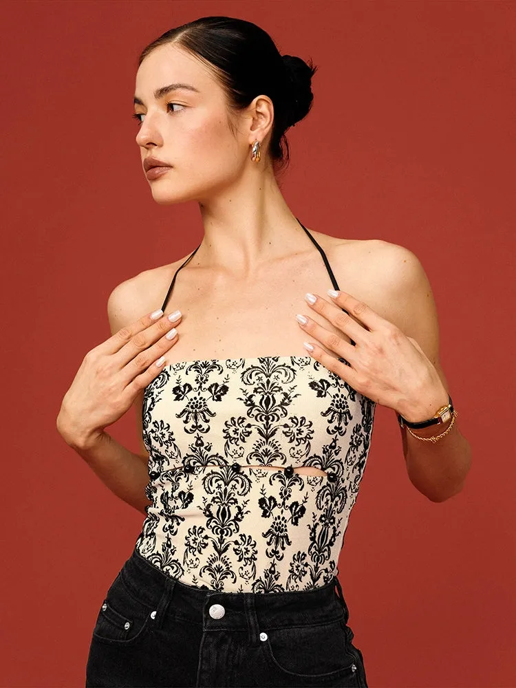 Halterneck Cut-Out Bodysuit