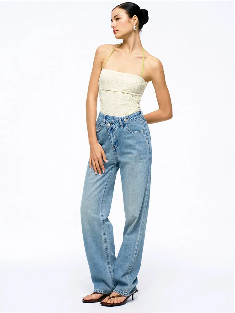 Halterneck Cut-Out Bodysuit