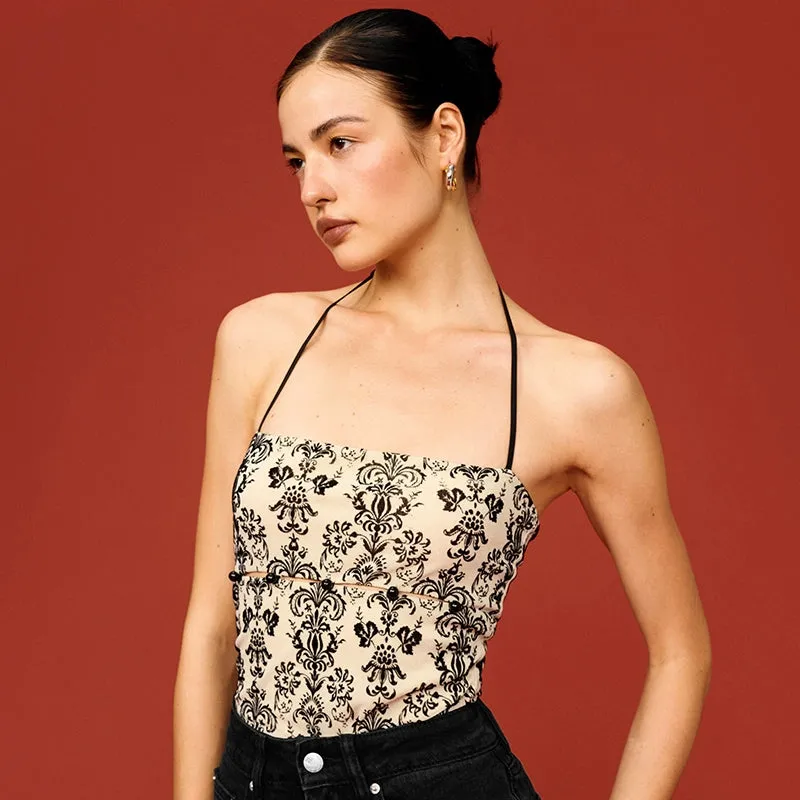 Halterneck Cut-Out Bodysuit