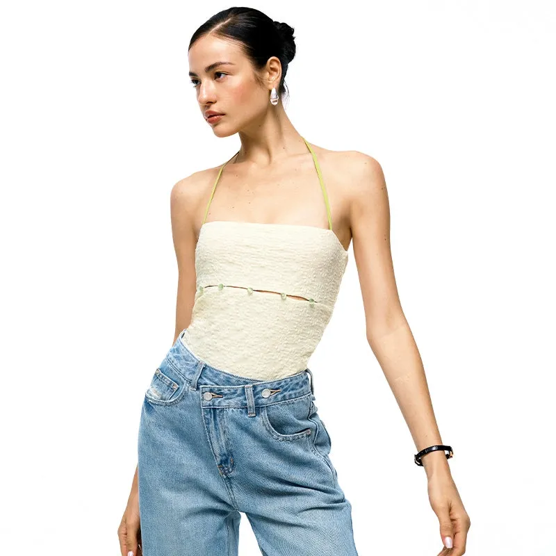 Halterneck Cut-Out Bodysuit