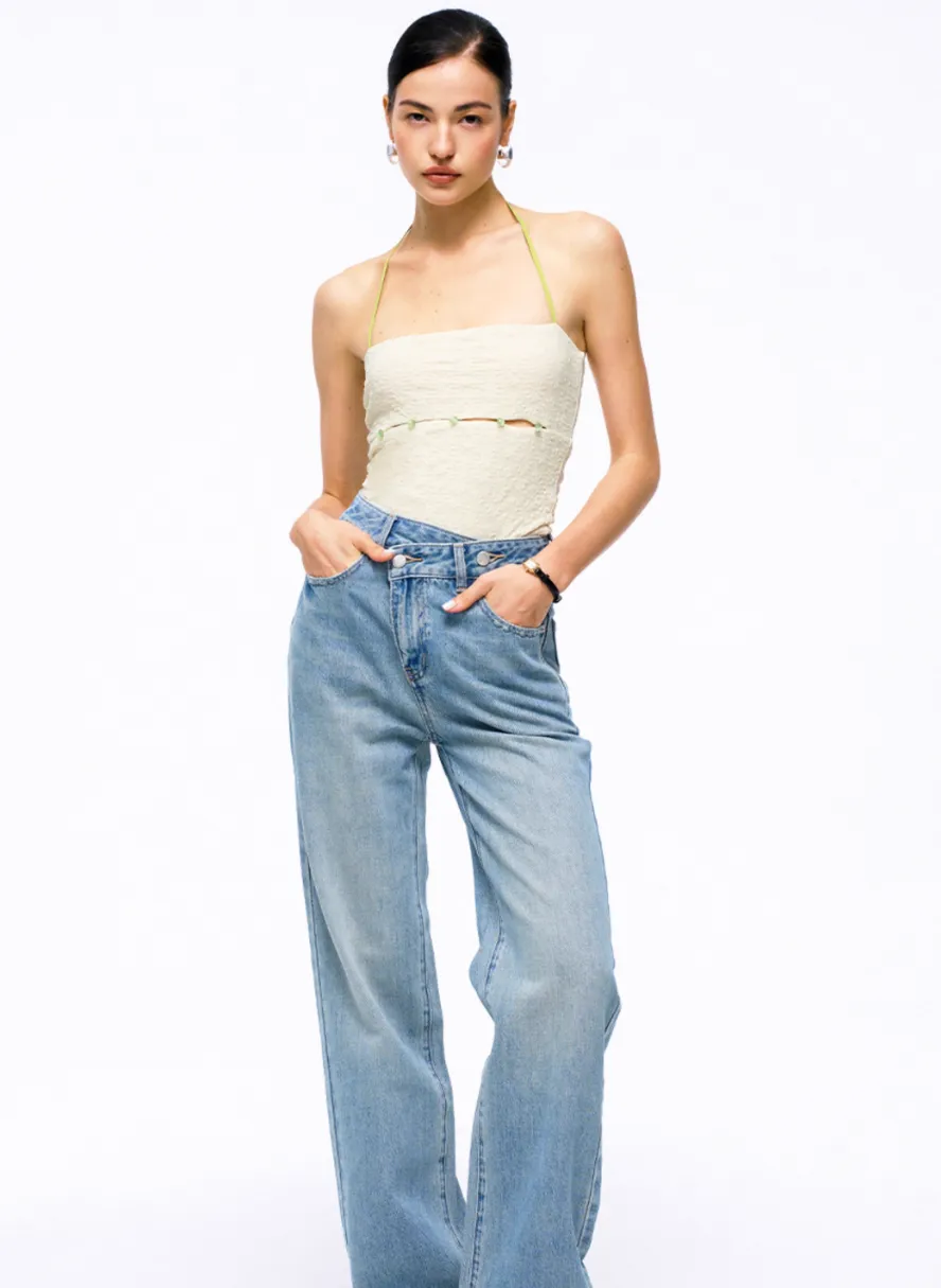 Halterneck Cut-Out Bodysuit