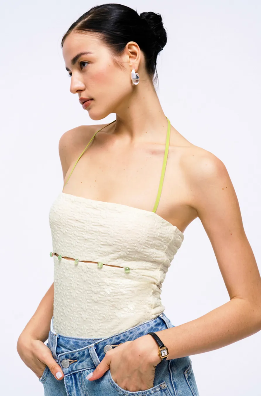 Halterneck Cut-Out Bodysuit