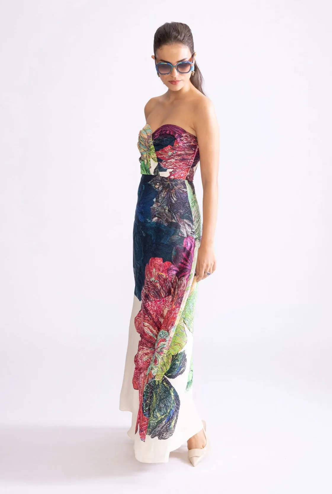 Hazel a-line printed dress