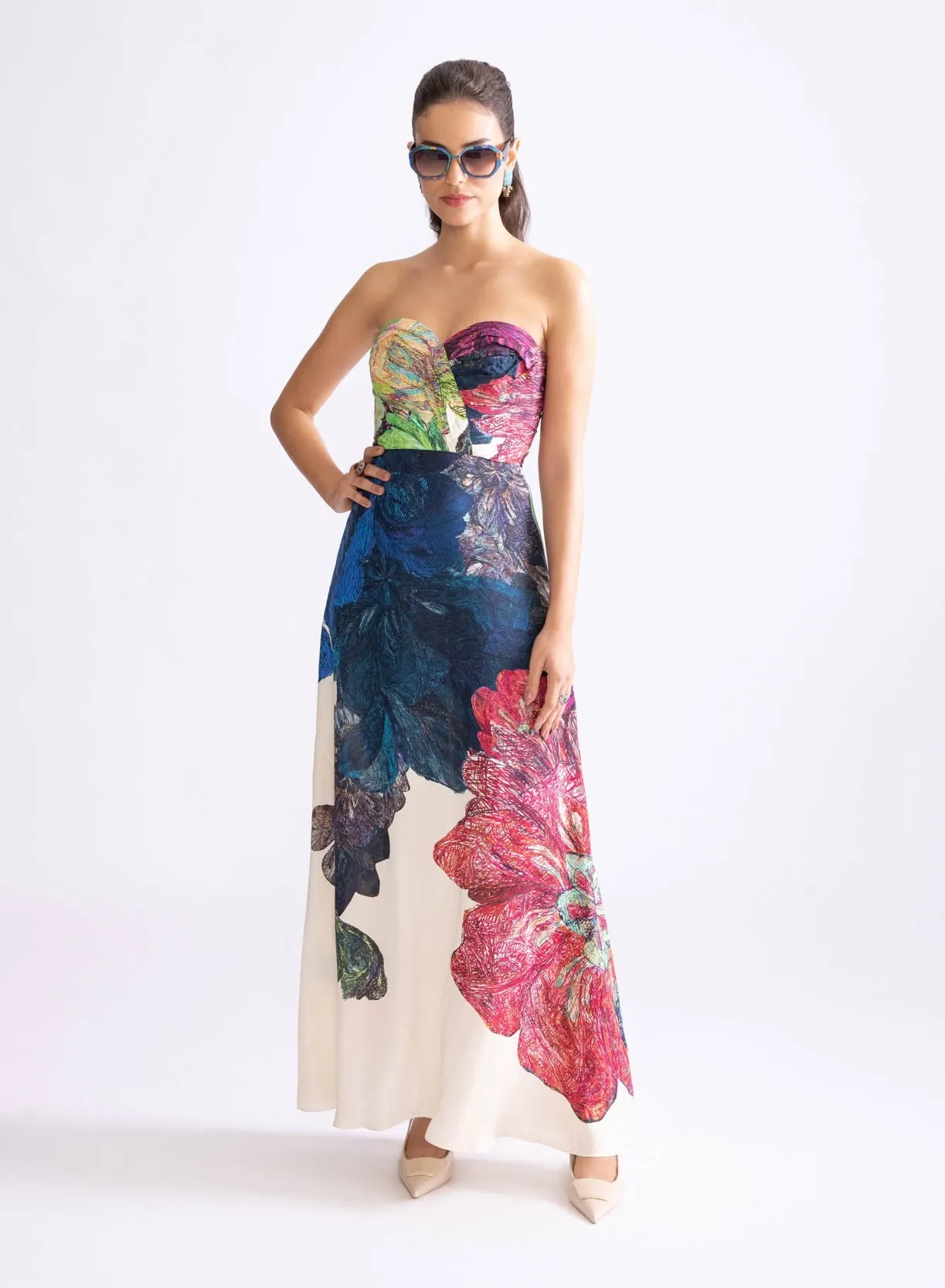 Hazel a-line printed dress