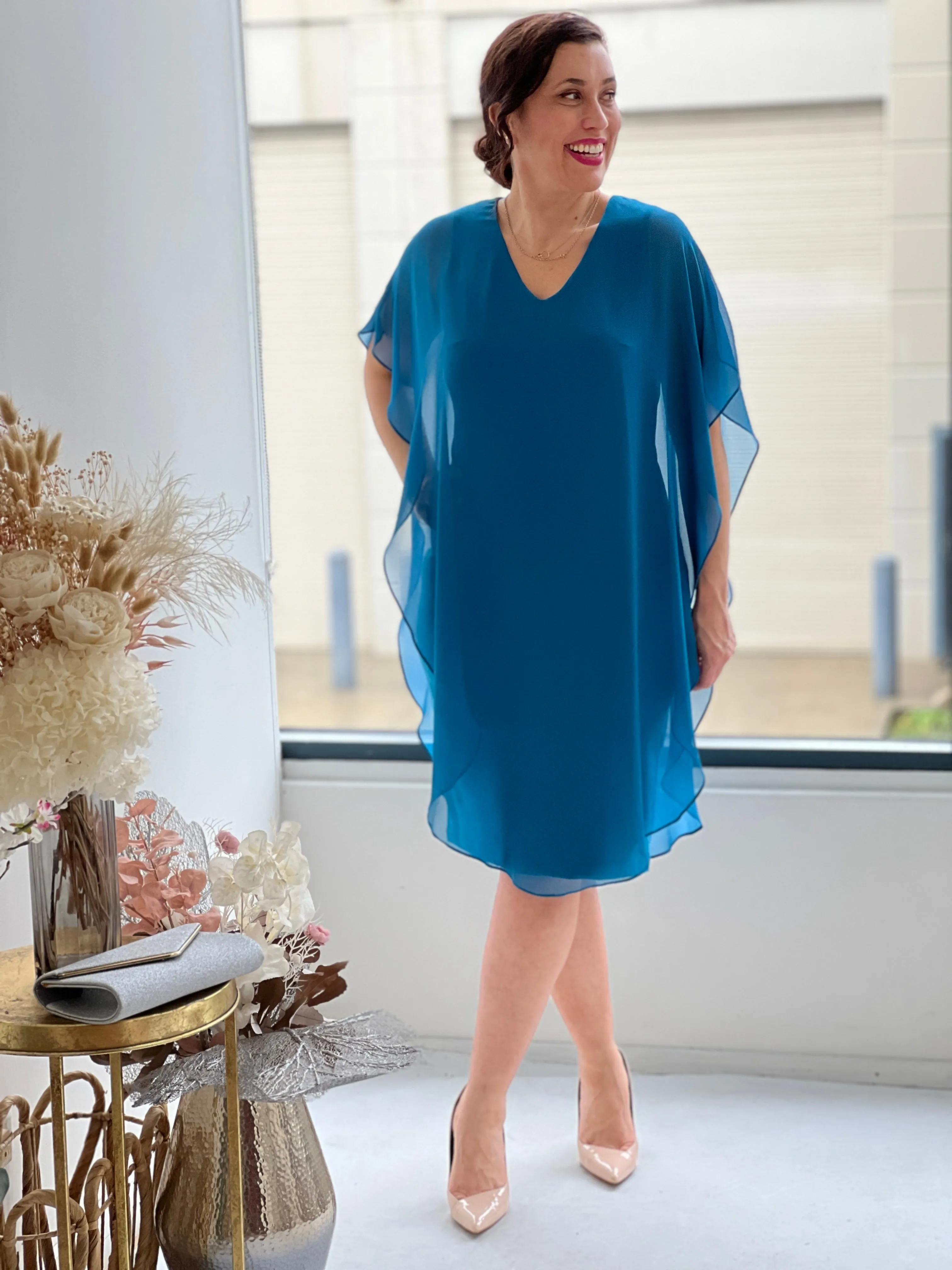 Helena Teal Evening Dress