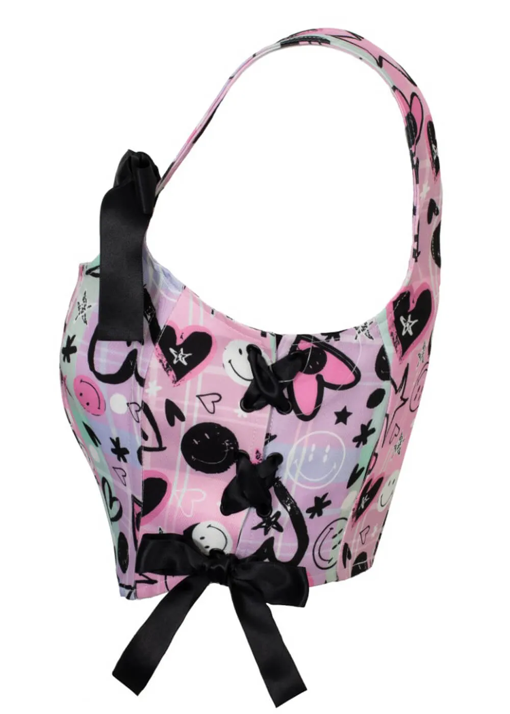 Hell Bunny x Smiley Robbie Corset Top Multicolour