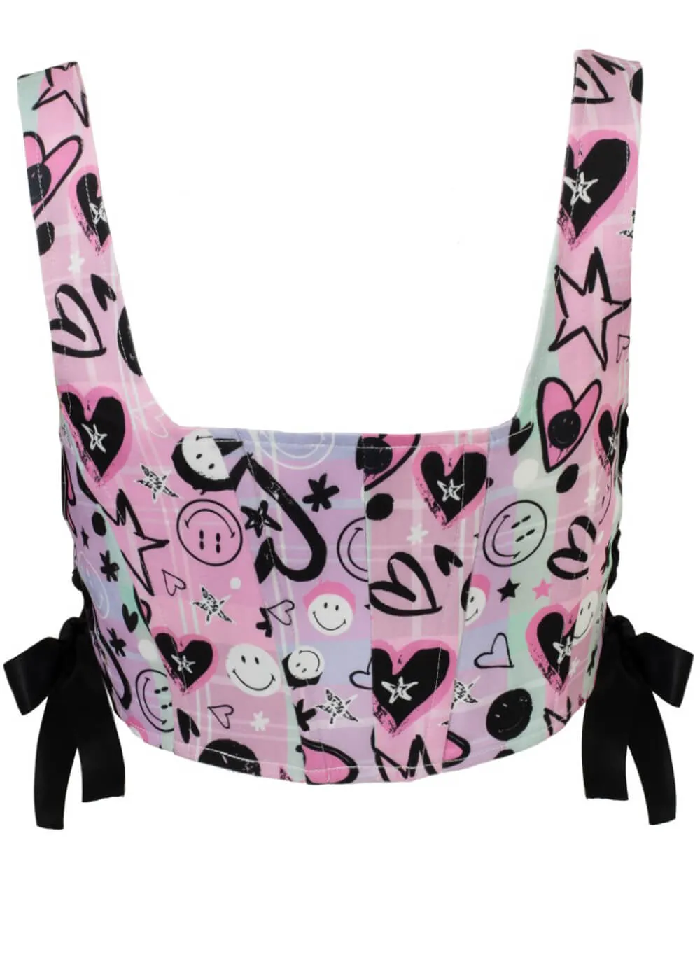 Hell Bunny x Smiley Robbie Corset Top Multicolour