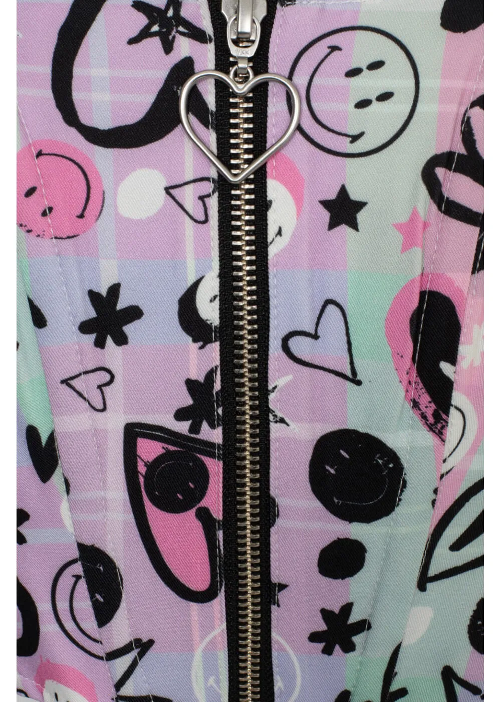 Hell Bunny x Smiley Robbie Corset Top Multicolour