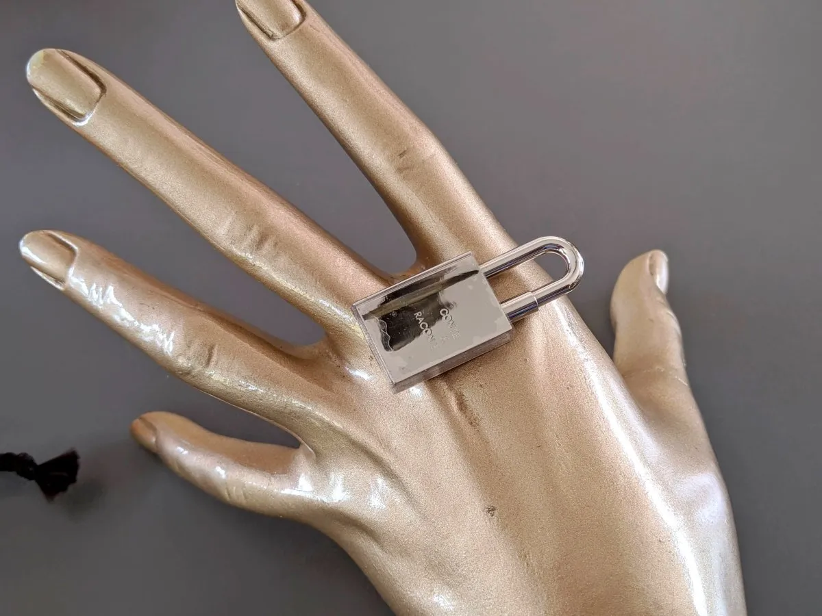 Hermes Silvered CONTE ET RACONTE Cadenas Lock Charm Brand New in Sealed Box!