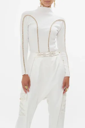 High Neck Knit Top - Valley Of The Queens