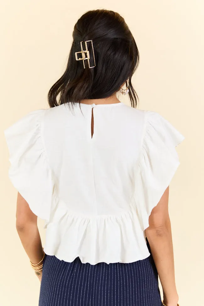 How Far You've Come White Smocked Knit Top