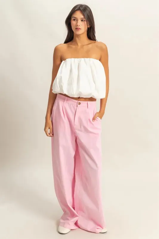 HYFVE Trendy Strapless Bubble Top