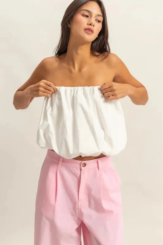 HYFVE Trendy Strapless Bubble Top