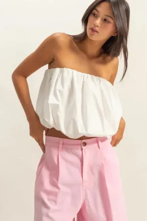 HYFVE Trendy Strapless Bubble Top