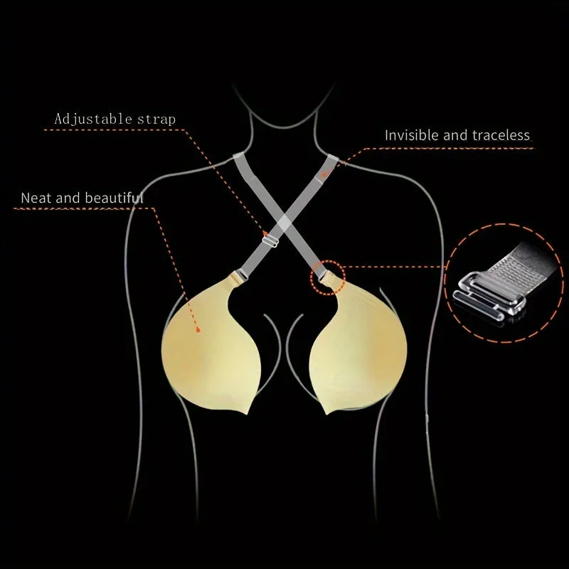 Invisible Lift-Up Breast Stickers for Women - Non-Slip, Reusable, Ideal for Weddings & Everyday