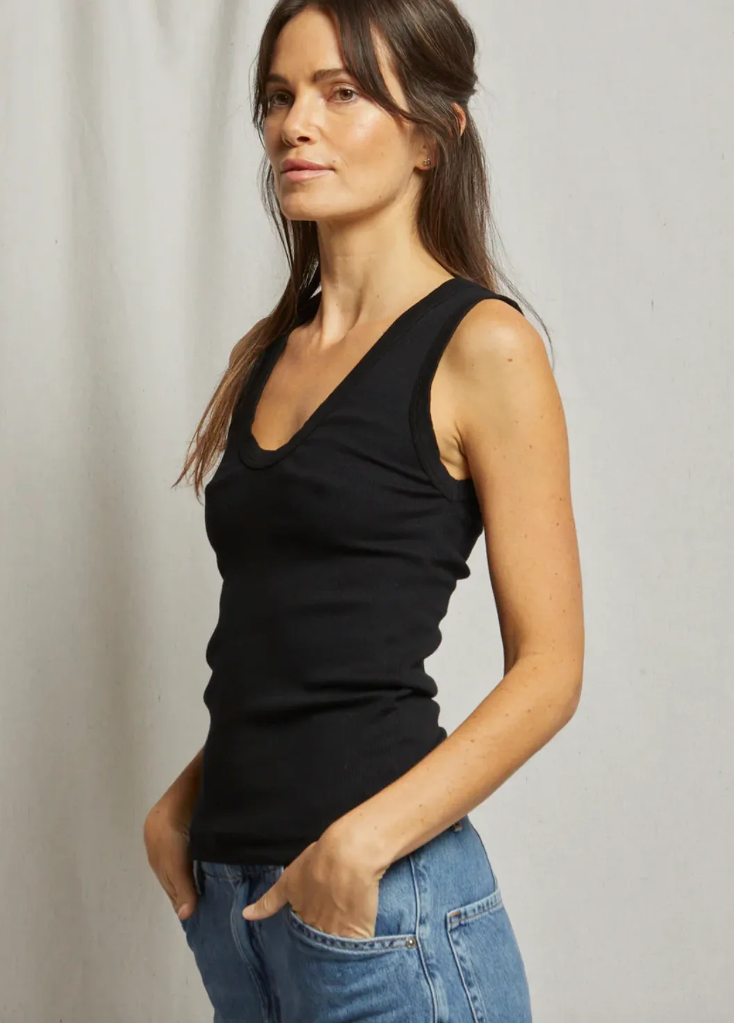 Jordan U-Neck Ribbed Tank