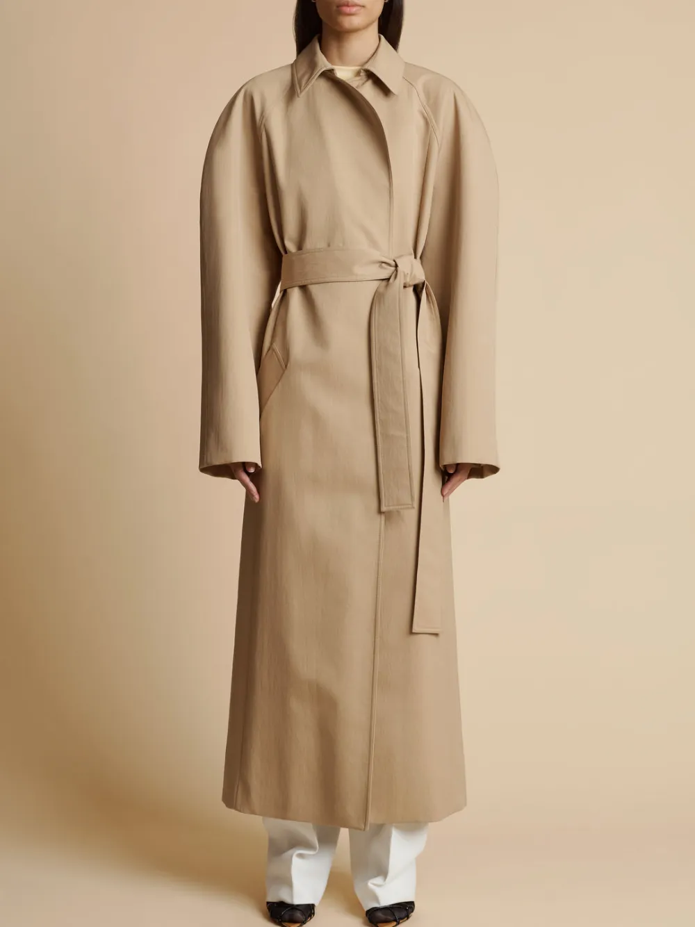 Khaite The Roth Trench Coat Beige
