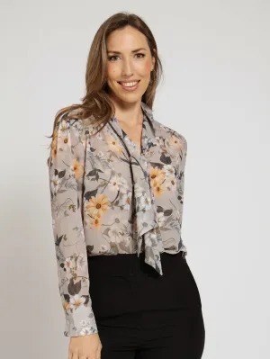 Kitty Bow Romantic Blouse - Fatigue