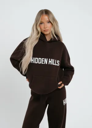 KNIT HOODIE DARK BROWN