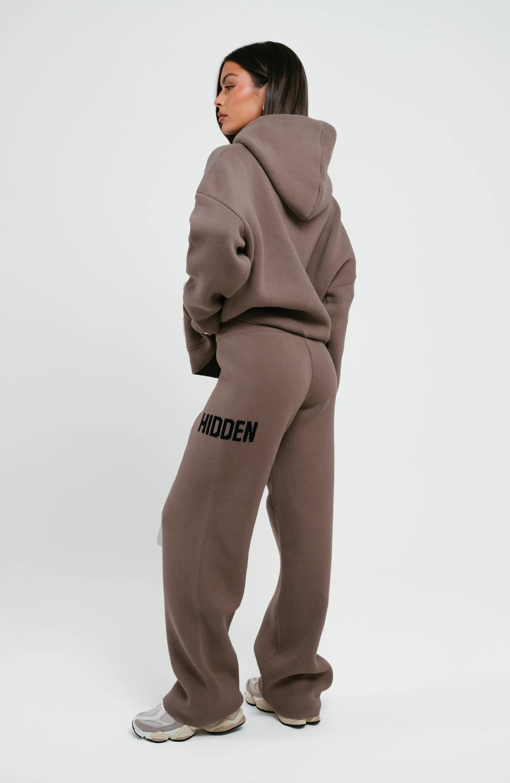 KNIT HOODIE TAUPE
