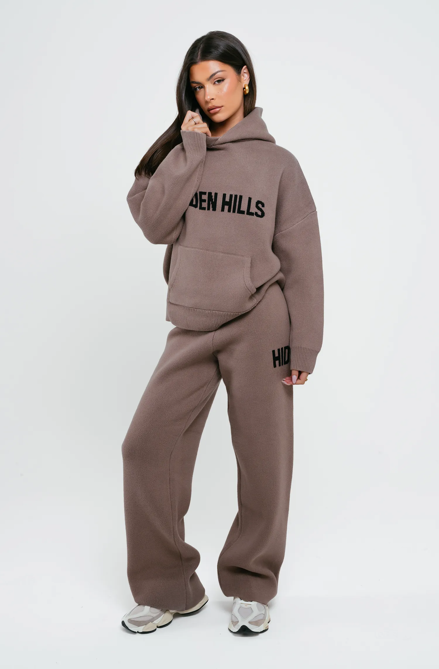 KNIT HOODIE TAUPE