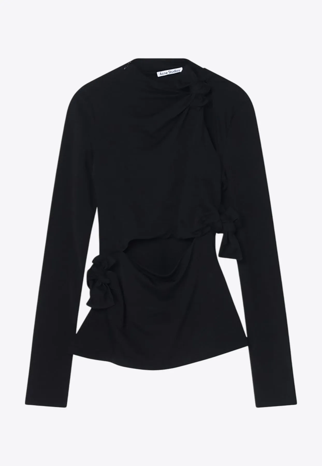 Knots and Cut-Out Long-Sleeved Top