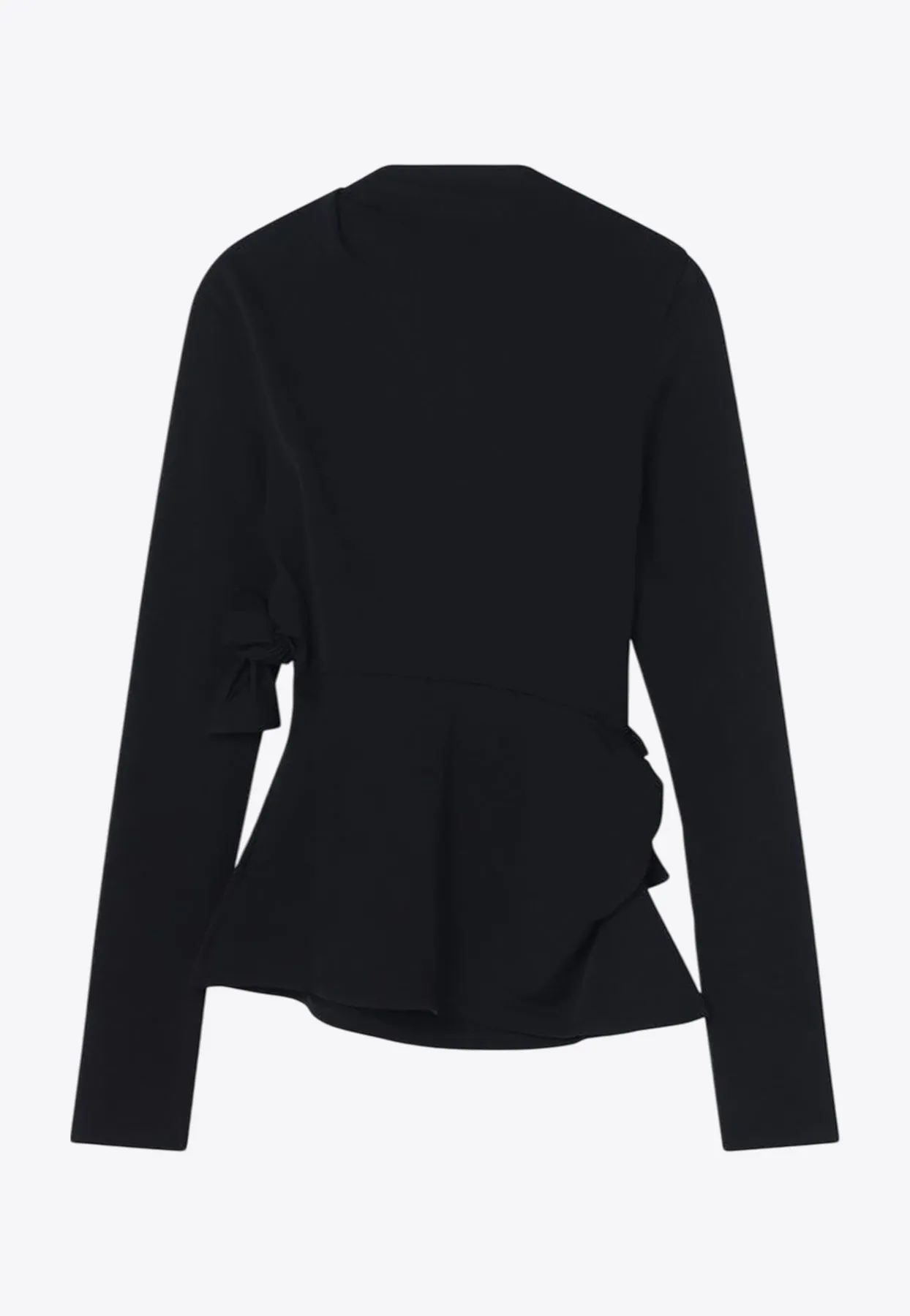 Knots and Cut-Out Long-Sleeved Top