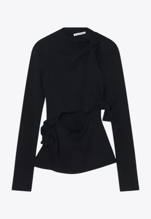 Knots and Cut-Out Long-Sleeved Top