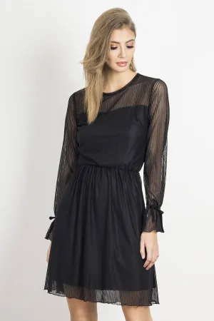 Lace-Trimmed A-Line Dress