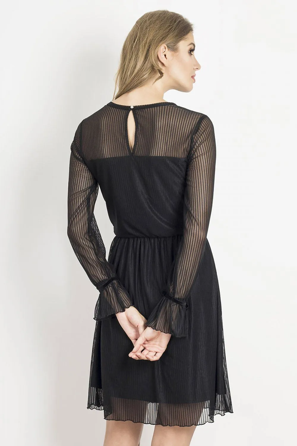 Lace-Trimmed A-Line Dress