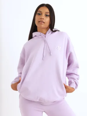 Ladies Oversized Hooded Sweater - Lilac