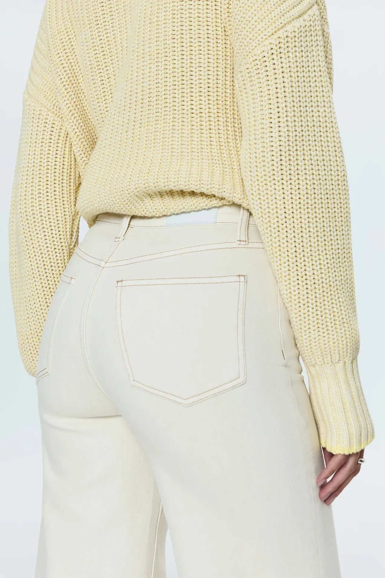 Lana High Rise Ultra Wide Leg in Ecru
