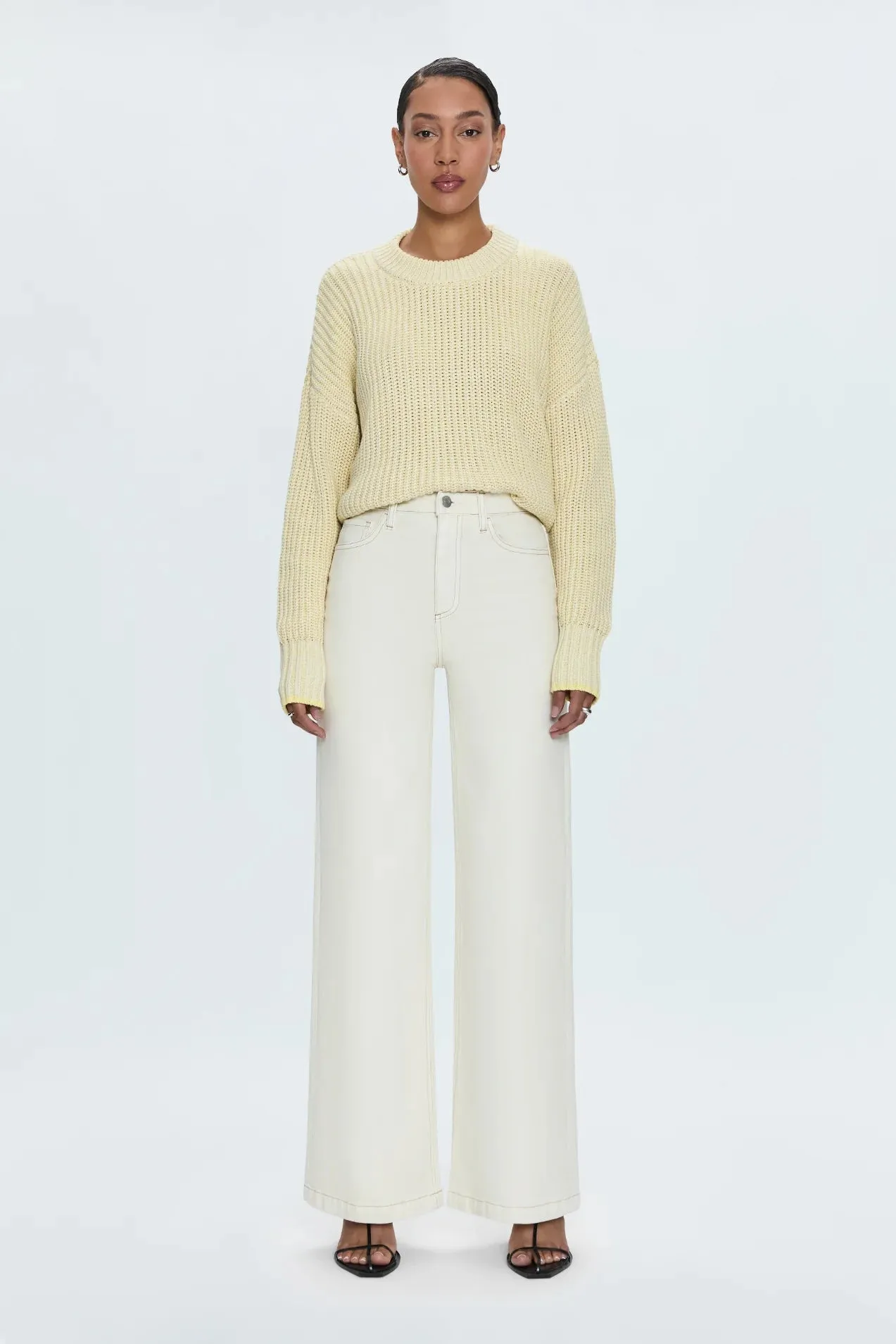Lana High Rise Ultra Wide Leg in Ecru