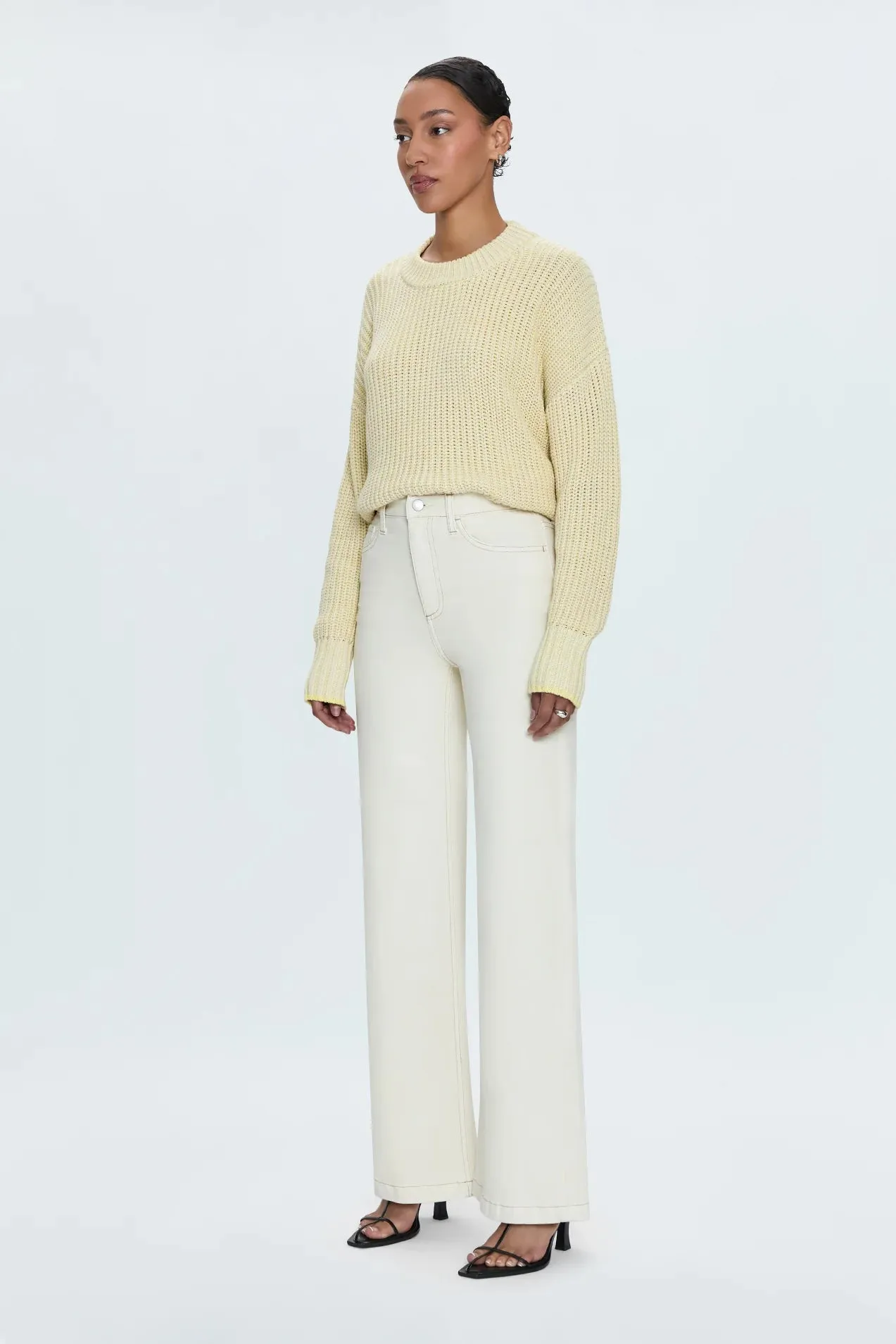 Lana High Rise Ultra Wide Leg in Ecru