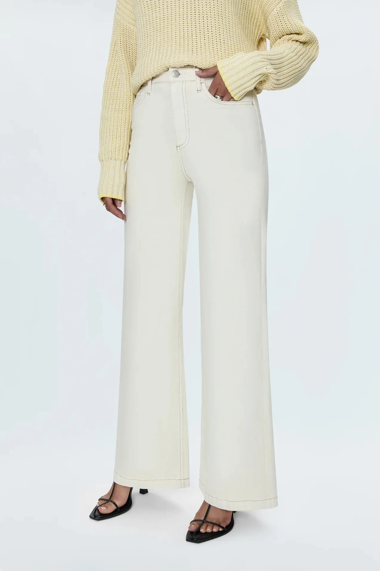Lana High Rise Ultra Wide Leg in Ecru