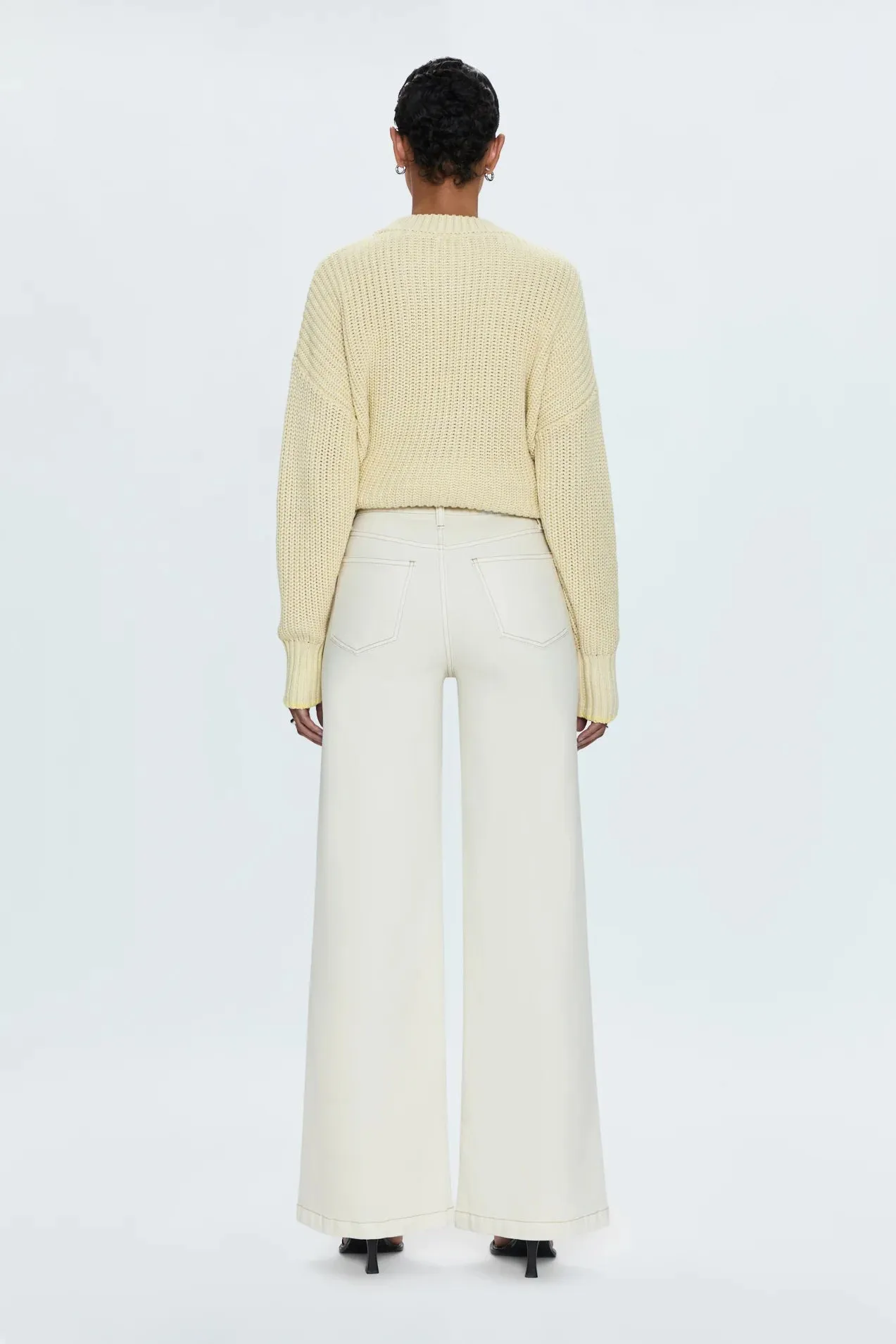 Lana High Rise Ultra Wide Leg in Ecru