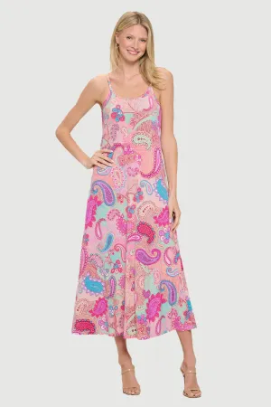 Last Tango Long Slip Dress | Pink/Aqua