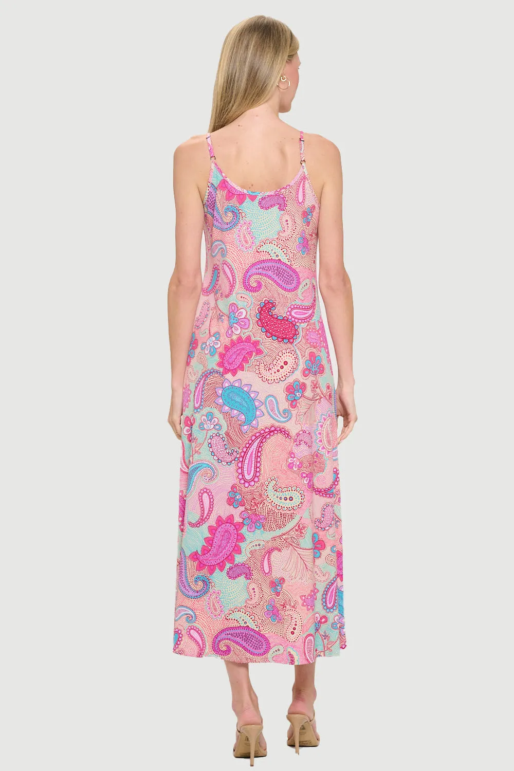 Last Tango Long Slip Dress | Pink/Aqua