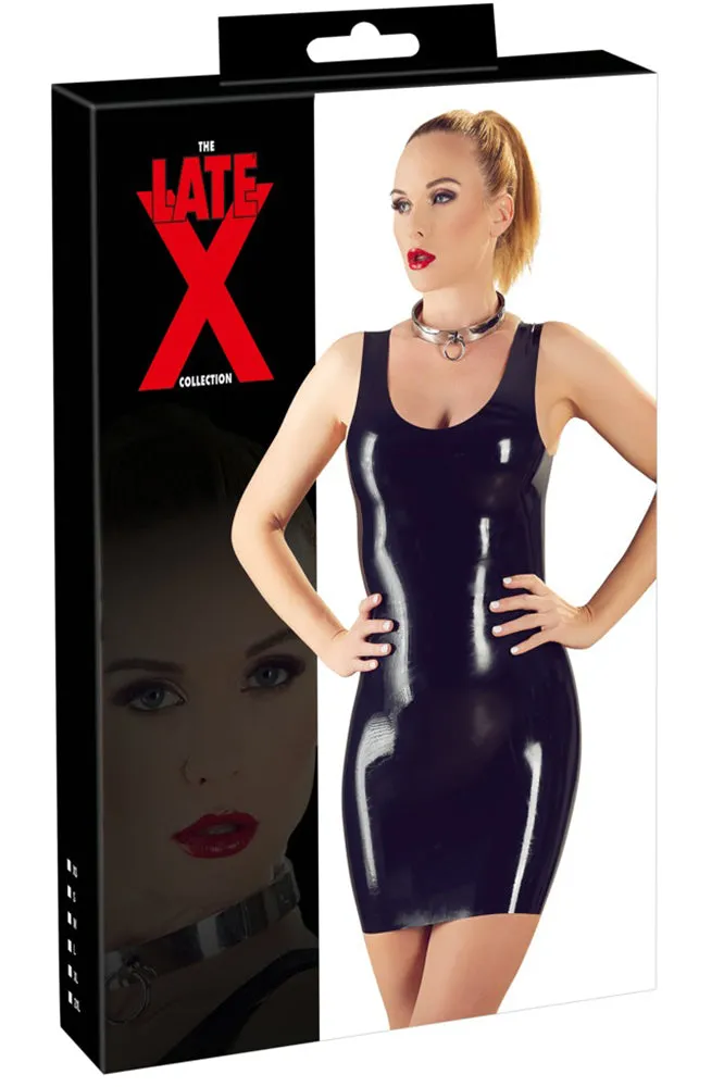 LATE-X Black Latex Mini Dress