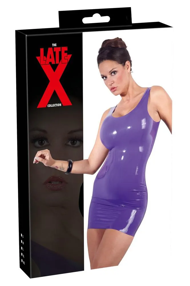 LATE-X Latex Mini Dress Purple